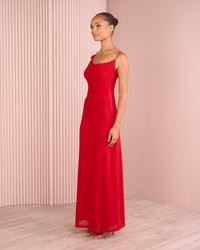 Umah Cowl Neck Mesh Dress