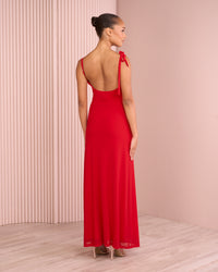 Umah Cowl Neck Mesh Dress