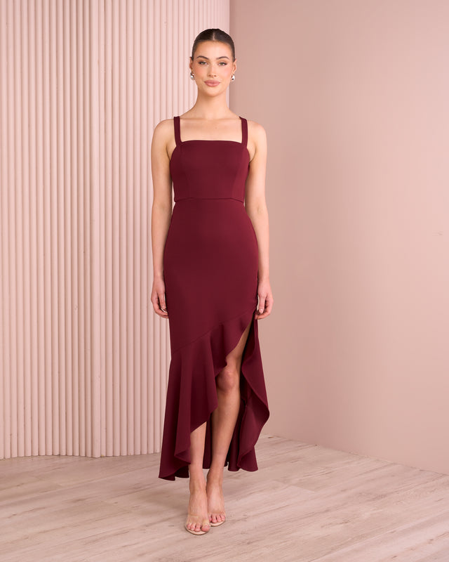 Vee Lace Up Back Maxi Dress