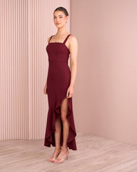 Vee Lace Up Back Maxi Dress