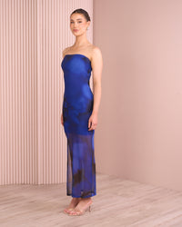 Abby Strapless Mesh Maxi Dress