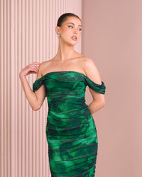 Cherin Ruched Mesh Dress