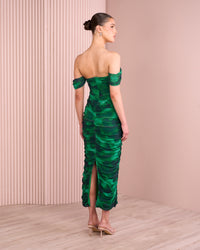 Cherin Ruched Mesh Dress