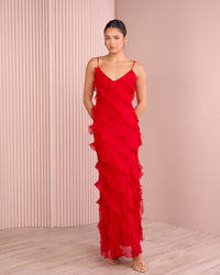 Pearlene Ruffle Maxi Dress