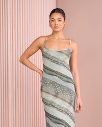 Brooke Printed Mesh Maxi Dress