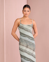 Brooke Printed Mesh Maxi Dress