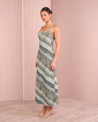 Brooke Printed Mesh Maxi Dress