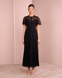 Lori Flutter Sleeve Maxi Dress