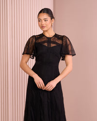 Lori Flutter Sleeve Maxi Dress