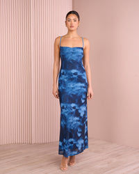 Colina Low Back Mesh Maxi Dres