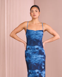 Colina Low Back Mesh Maxi Dres