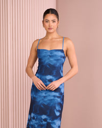 Colina Low Back Mesh Maxi Dres