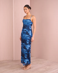 Colina Low Back Mesh Maxi Dres