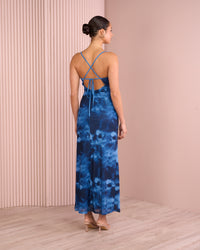 Colina Low Back Mesh Maxi Dres