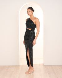 Fran One Shoulder Drape Maxi