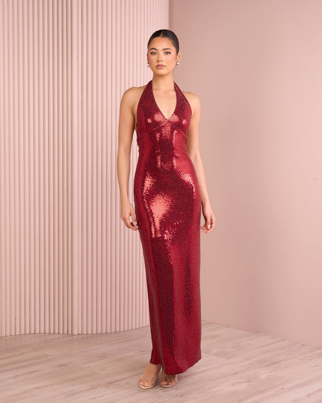 Zaniah Halter Low Back Gown