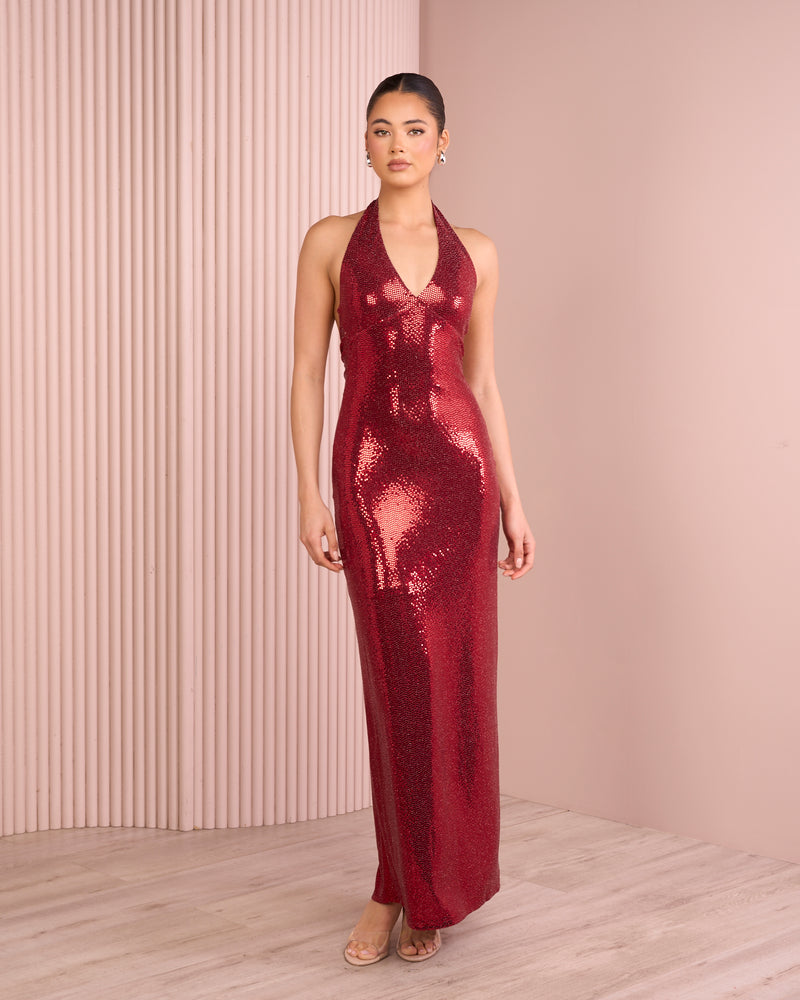 Zaniah Halter Low Back Gown