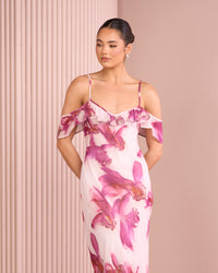 Aylin Ruffle Cowl Neck Dress