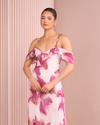 Aylin Ruffle Cowl Neck Dress