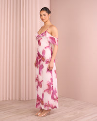 Aylin Ruffle Cowl Neck Dress
