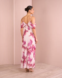 Aylin Ruffle Cowl Neck Dress