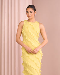 Akira High Neck Ruffle Dress