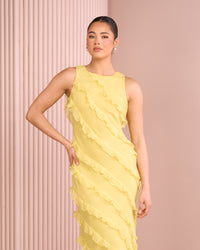 Akira High Neck Ruffle Dress