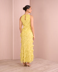 Akira High Neck Ruffle Dress