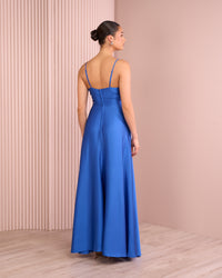Quilo Cowl Neck Satin Gown