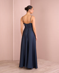 Quilo Cowl Neck Satin Gown