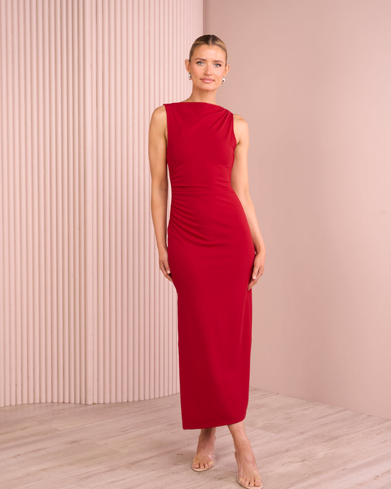 Jance Ruched Maxi Dress