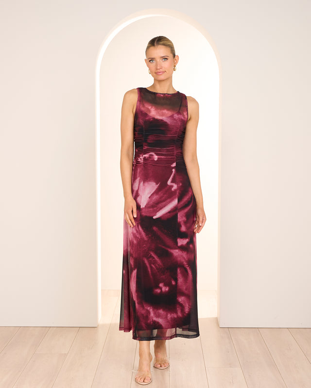 Malika Sheer Mesh Maxi Dress