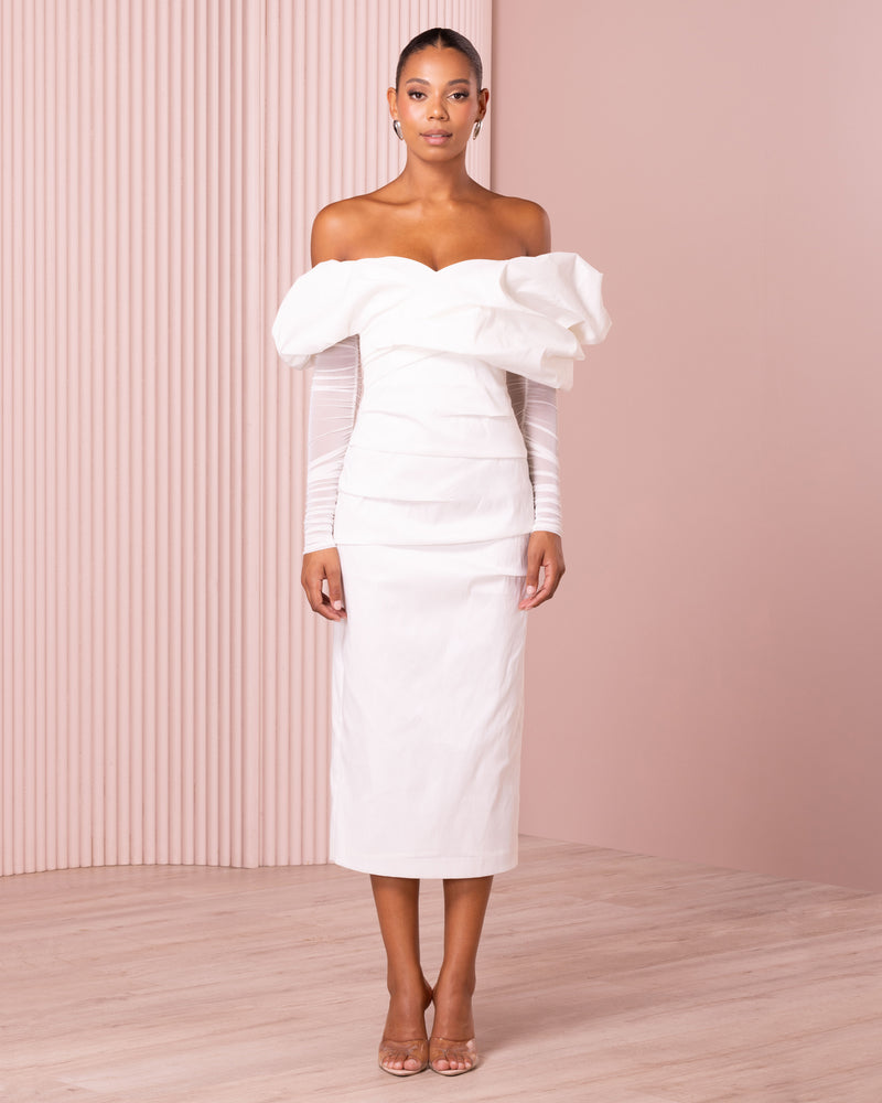 Suvi Off Shoulder Midi Dress