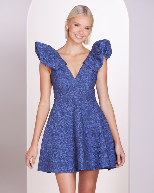 Viola V-neck A-line Mini Dress