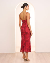 Adrienne Cowl Neck Midi Dress