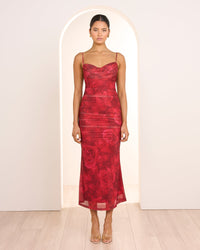 Adrienne Cowl Neck Midi Dress