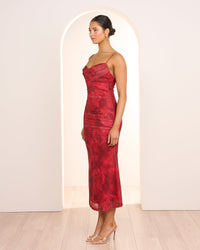 Adrienne Cowl Neck Midi Dress