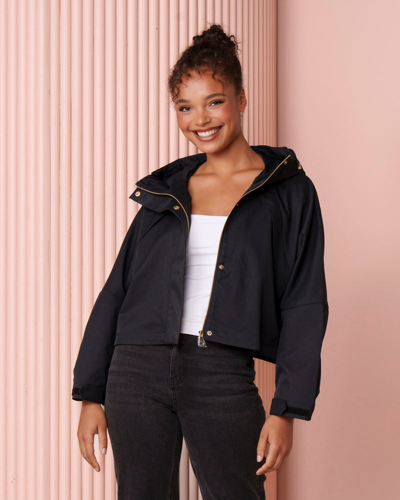 Elliana Cropped Hooded Jacket