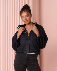 Elliana Cropped Hooded Jacket