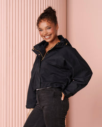 Elliana Cropped Hooded Jacket