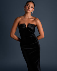 Monroe Plunge Strapless Gown