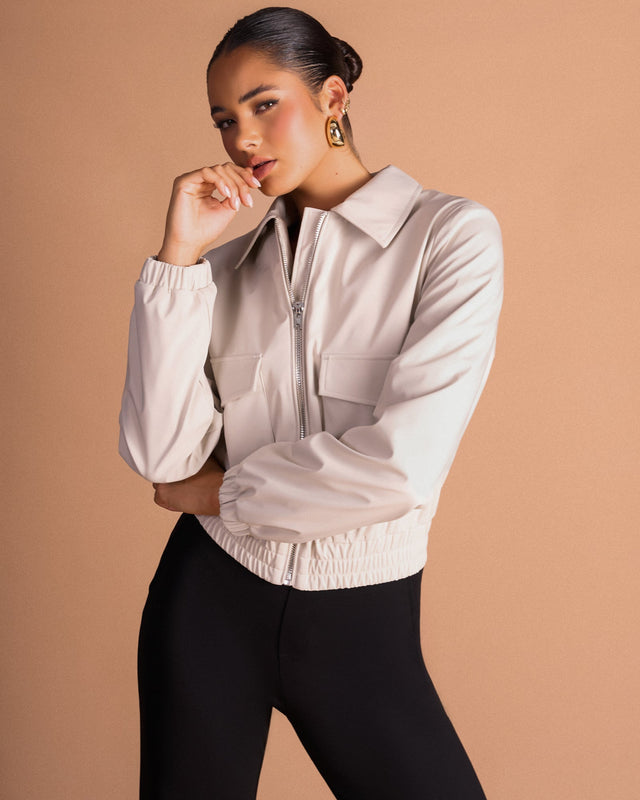 Nora Cropped Bomber Jacket