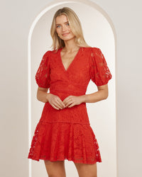 Delilah Puff Sleeve Mini Dress