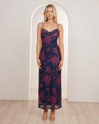 Florence Cowl Neck Mesh Dress