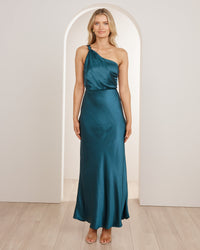 Ada One Shoulder Satin Dress