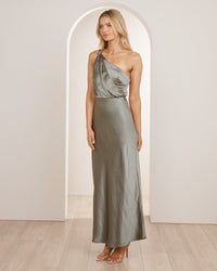 Ada One Shoulder Satin Dress