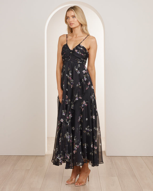 Mona Ruched Frill Dress