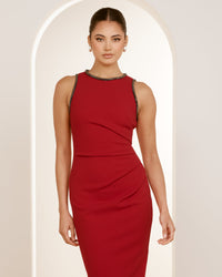 Dimitri High Neck Midi Dress