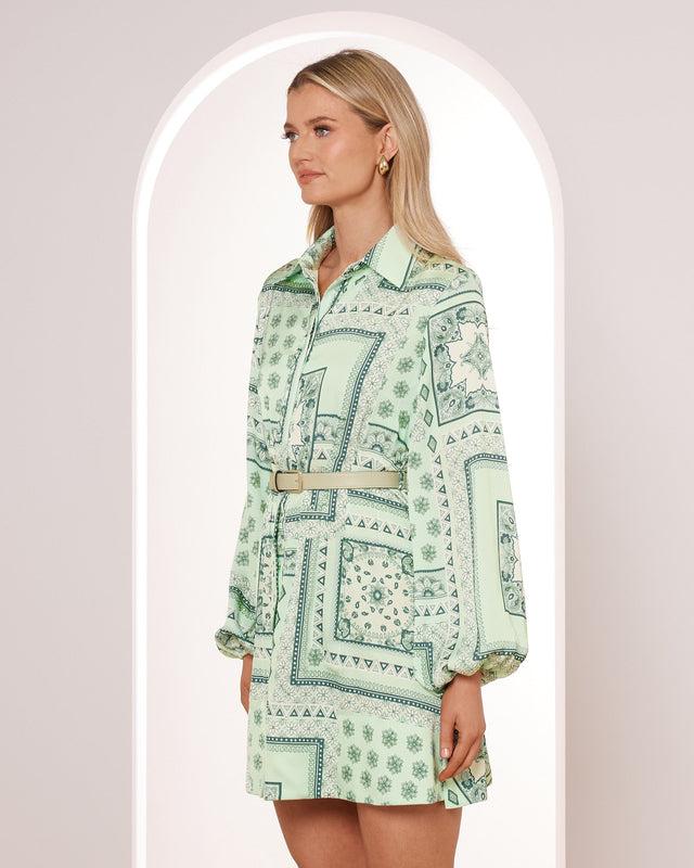 Romona Print Shirt Mini Dress