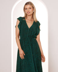 Dina Flutter Sleeve Midi Dress